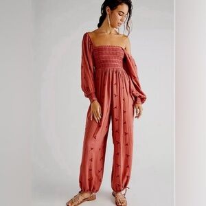 FREE PEOPLE Dahlia Floral Gauze Jumpsuit. NWT